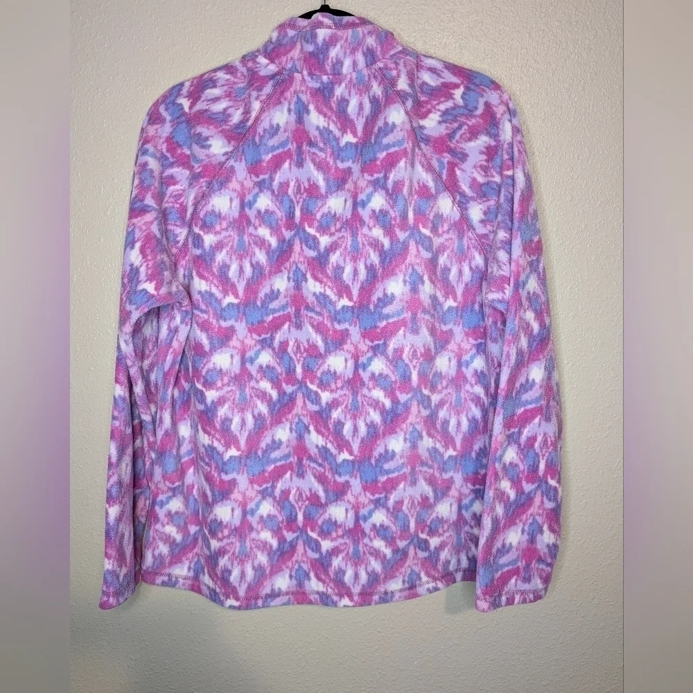 Eddie Bauer Multi-Color Pink/Blue/White Pull Over Sweater with 1/4 Zip S…
